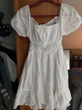 Sincerely Jules White Eyelet short-Sleeve Mini Dress